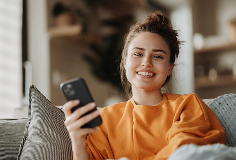 woman with mobile phone